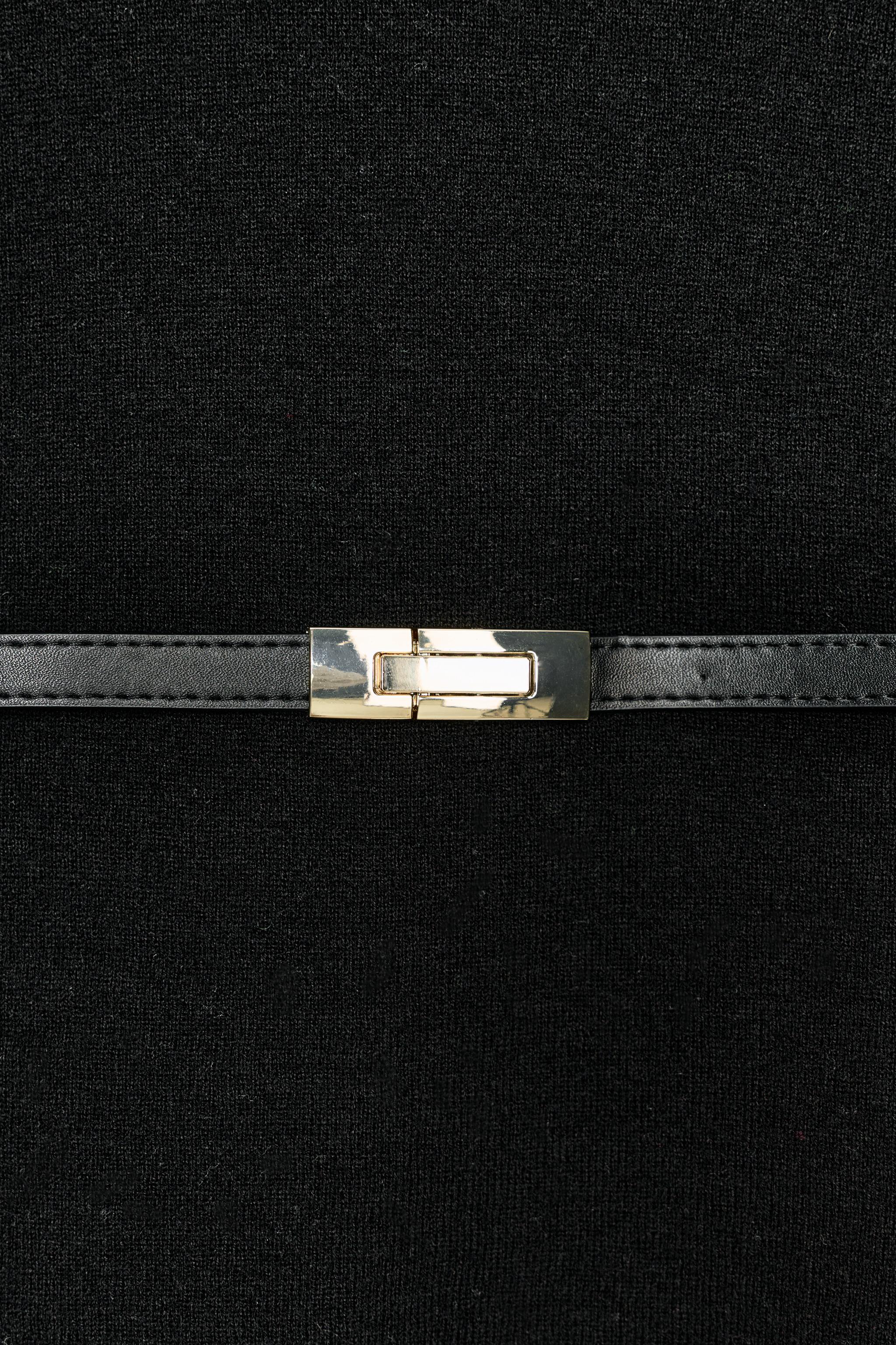 100% WOOL HIGH COLLAR BELTED JUMPER