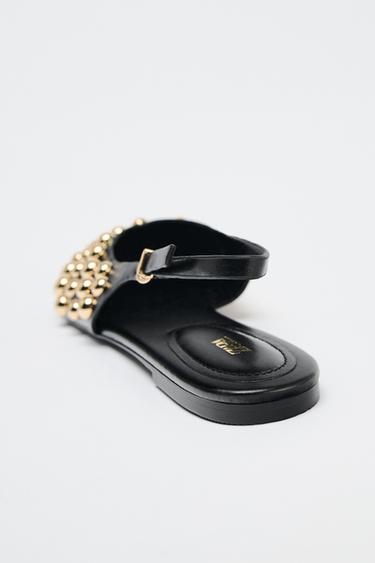 MULES PLATES À CLOUS - Noir de Zara - Image 4