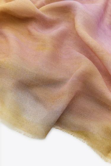 FOULARD MODAL IMPRIMÉ TIE & DYE - Rose de Zara - Image 1