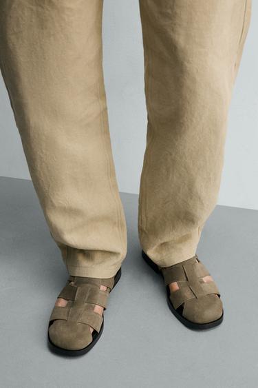 SANDALES STYLE PÊCHEUR EN CUIR - Beige de Zara - Image 2