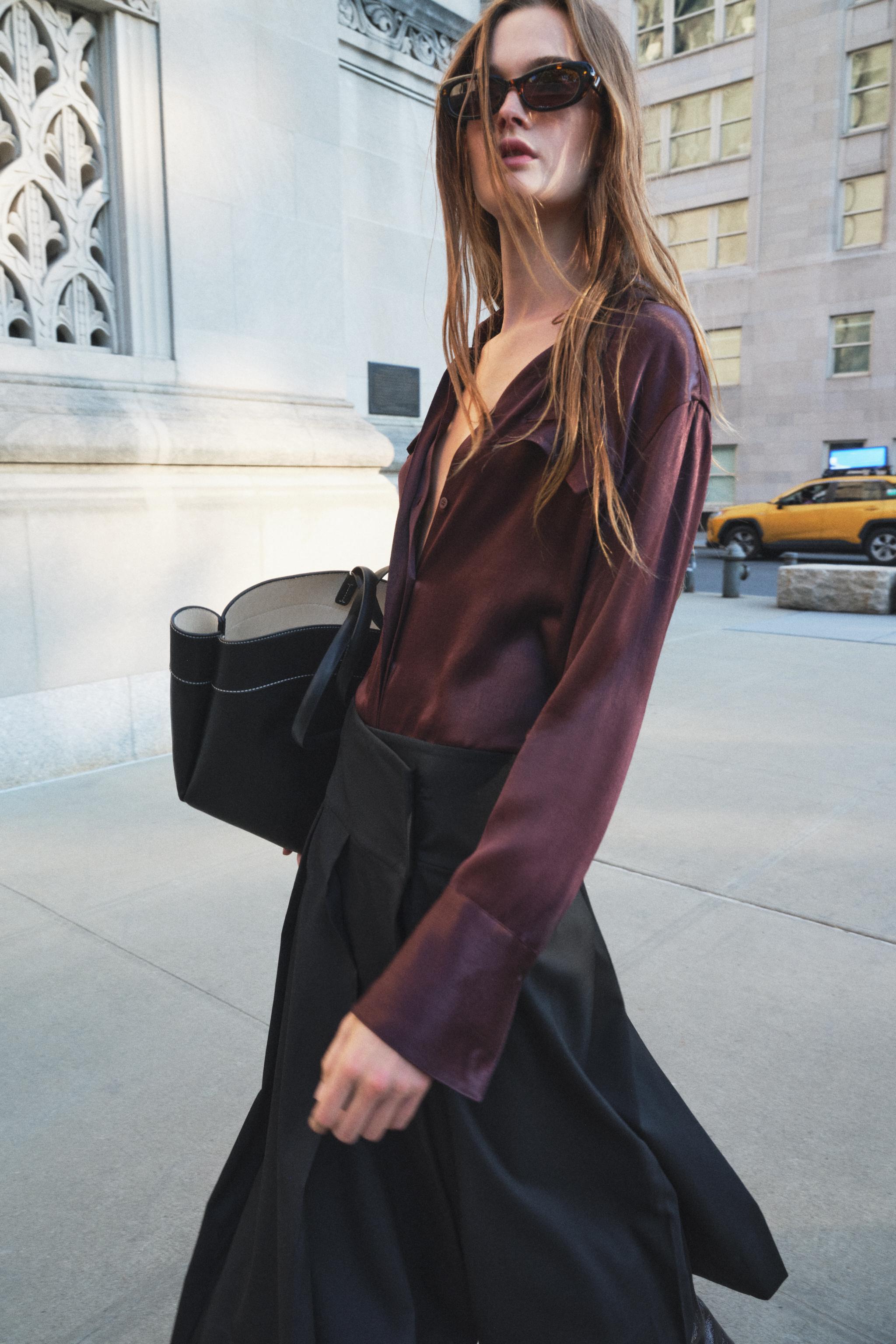 SATIN EFFECT POCKET SHIRT ZW COLLECTION