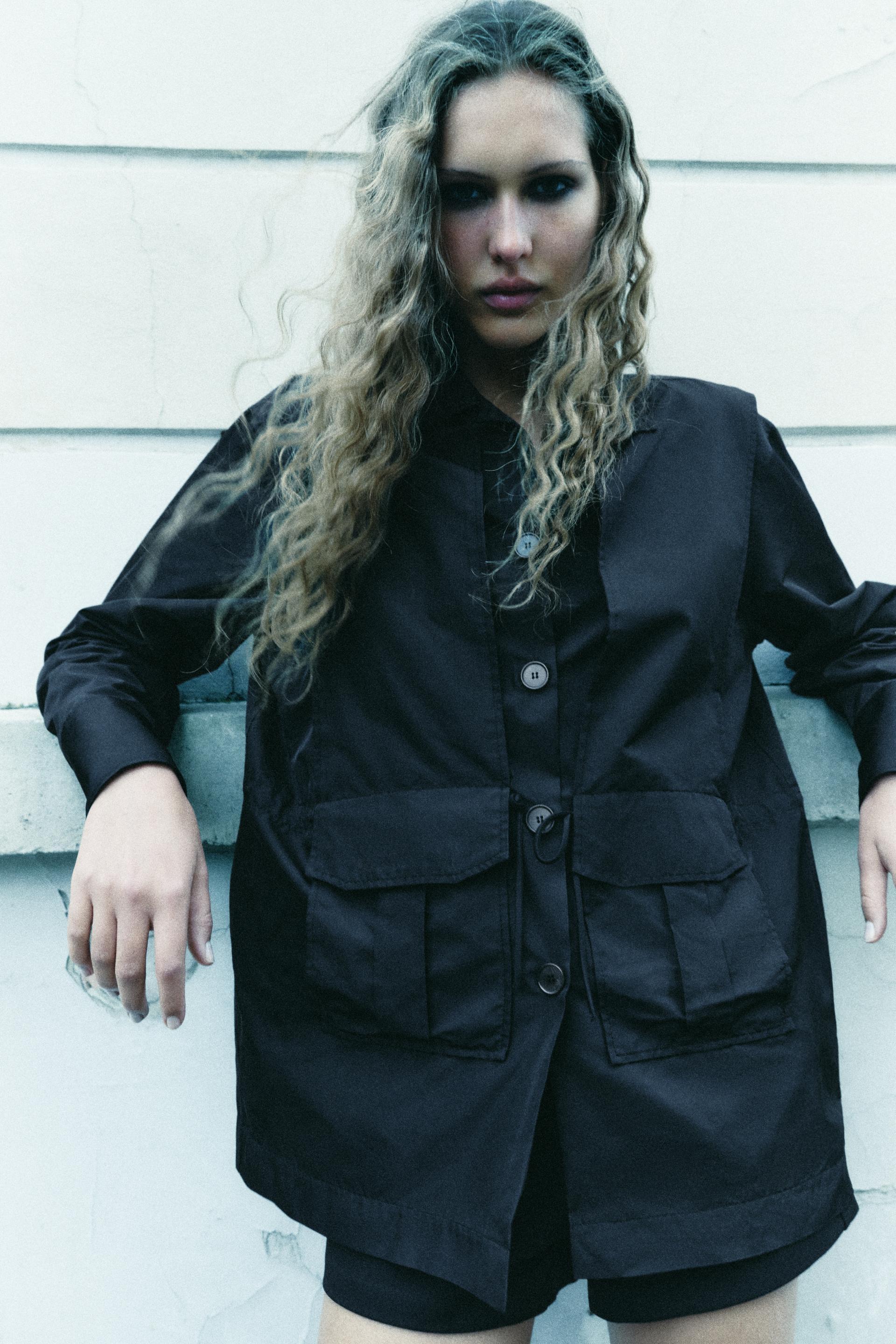 GATHERED OVERSHIRT WITH POCKETS ZW COLLECTION