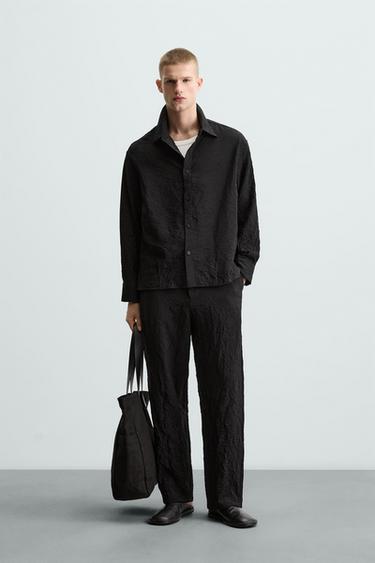 CREASED-EFFECT SHIRT - Black by Zara - Image 0