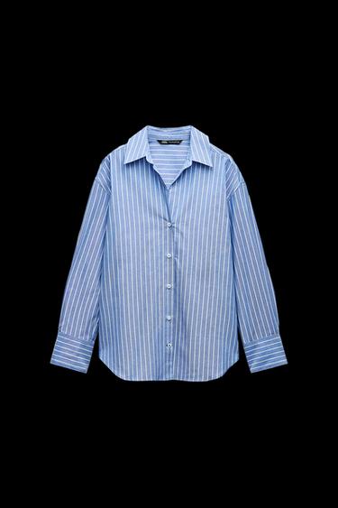 Zara OXFORD SHIRT WITH COTTON - Light blue - Image 0