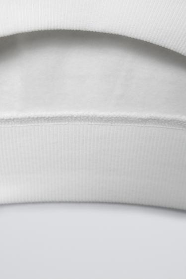 FLOCKED SLOGAN SWEATSHIRT - Oyster-white de Zara - Image 3