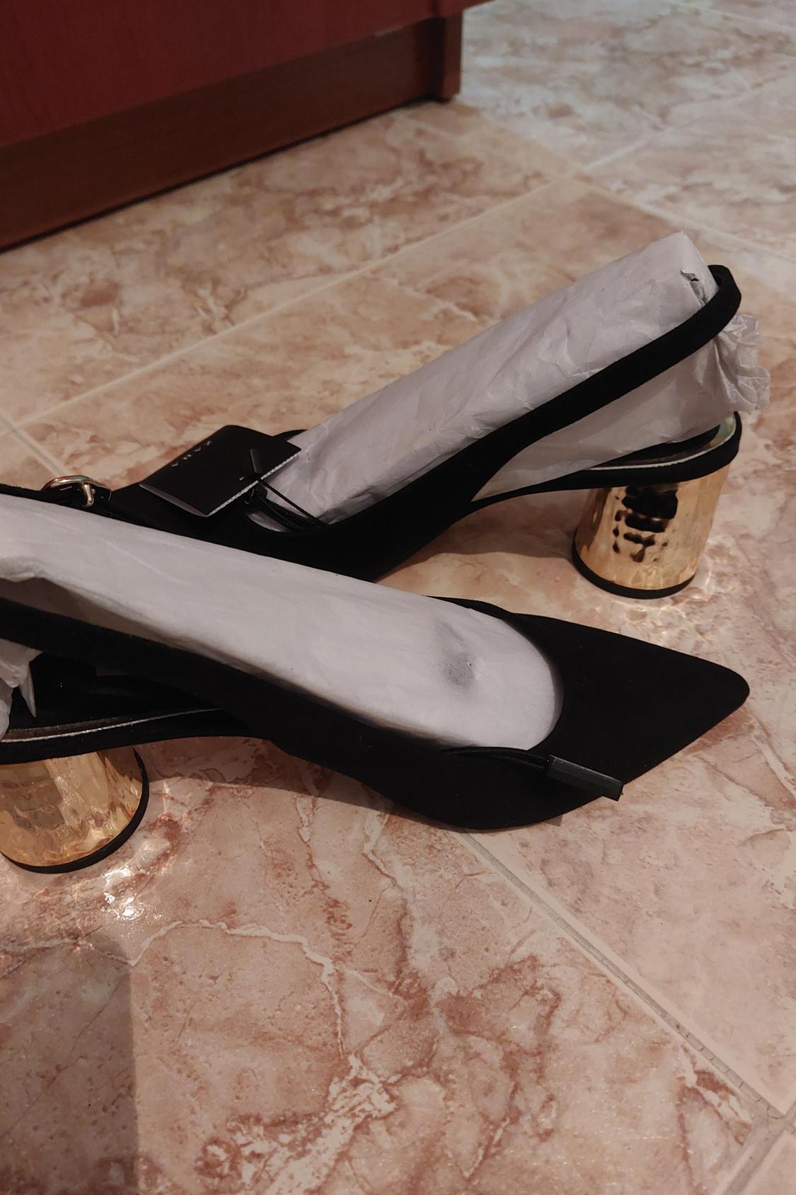 METALLIC HEELED SLINGBACK SHOES - Image 2