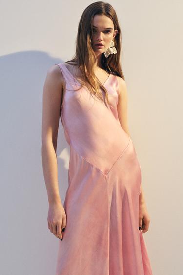 ZW COLLECTION SATIN DRESS - Pink by Zara