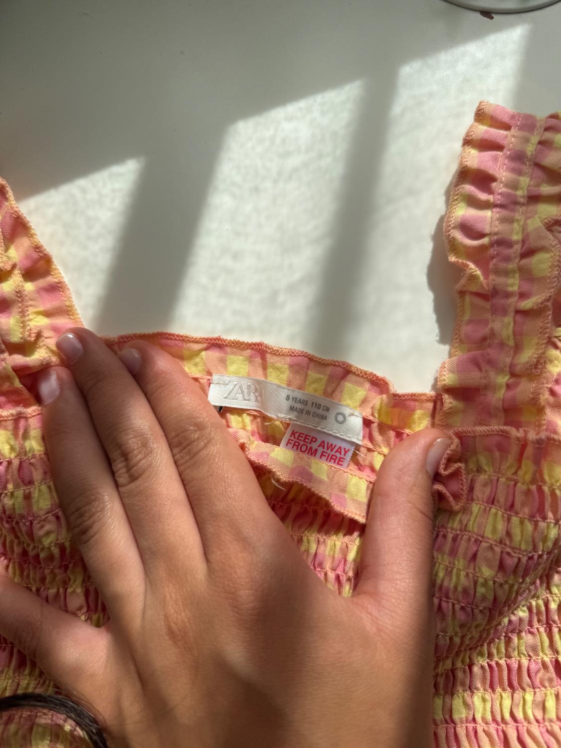 GINGHAM CHECK DRESS WITH FLOWERS - Image 2