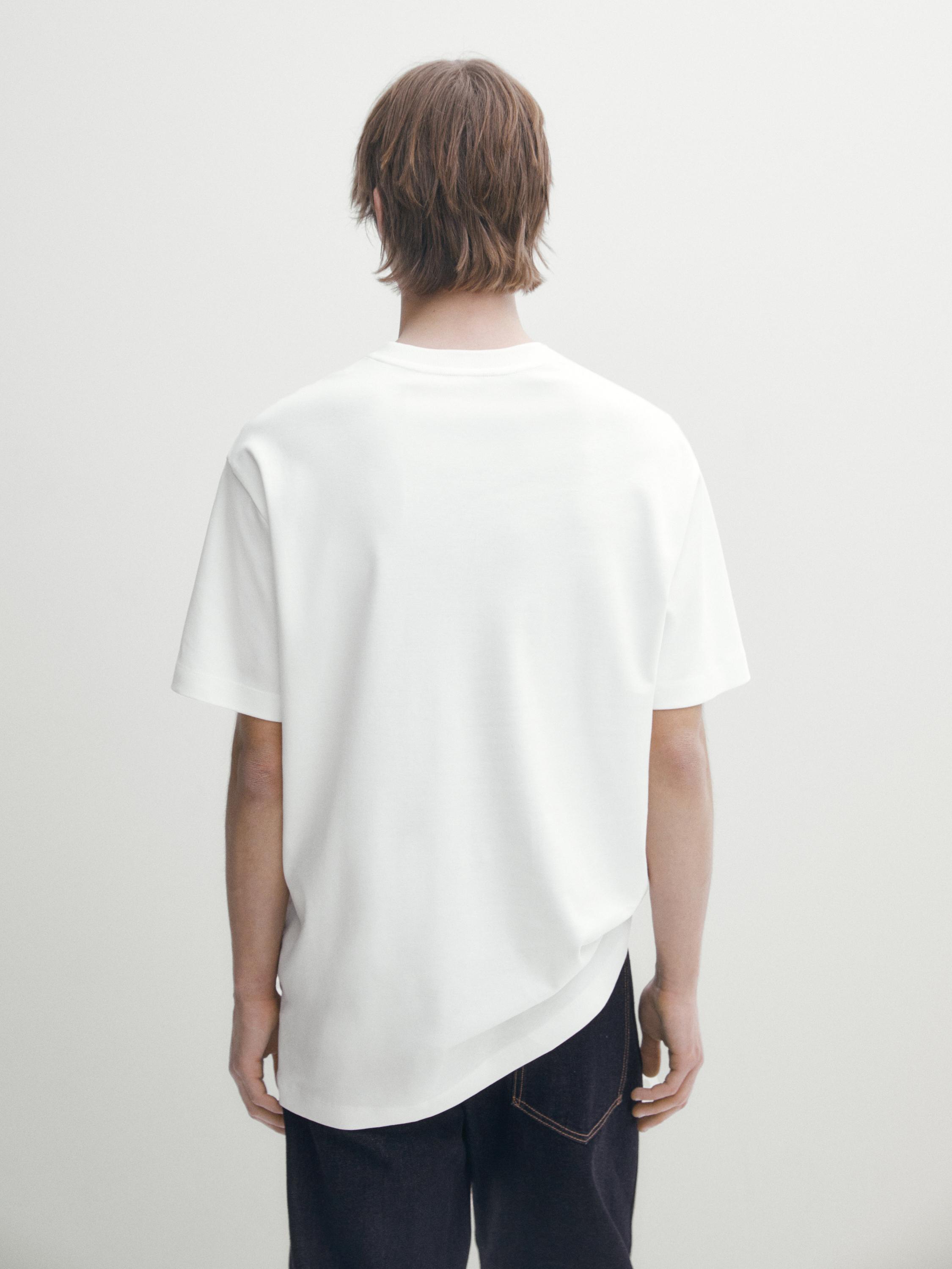 100% cotton medium weight T-shirt - Gray green | ZARA Canada