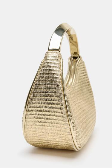 METALLIC HANDLE DETAIL BAG - Golden by Zara - Image 3