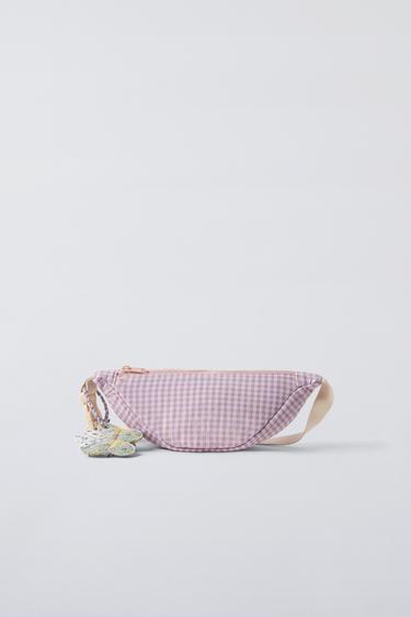 ПОЯСНАЯ СУМКА В КЛЕТКУ ВИШИ — Розовый от Zara — изображение 0