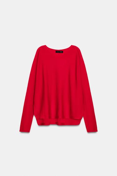 PULL EN LAINE AVEC CORPS CAPE - Rouge de Zara - Image 7