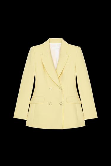 DOUBLE-BREASTED BLAZER WITH ELBOW PATCHES - Yellow by Zara - Image 0
