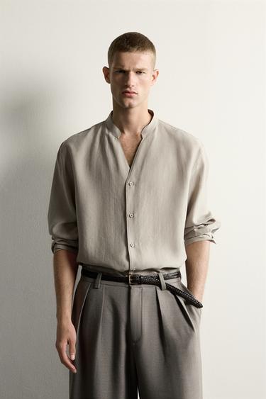 СТРУМУЮЧА СОРОЧКА RELAXED FIT - Беж Zara