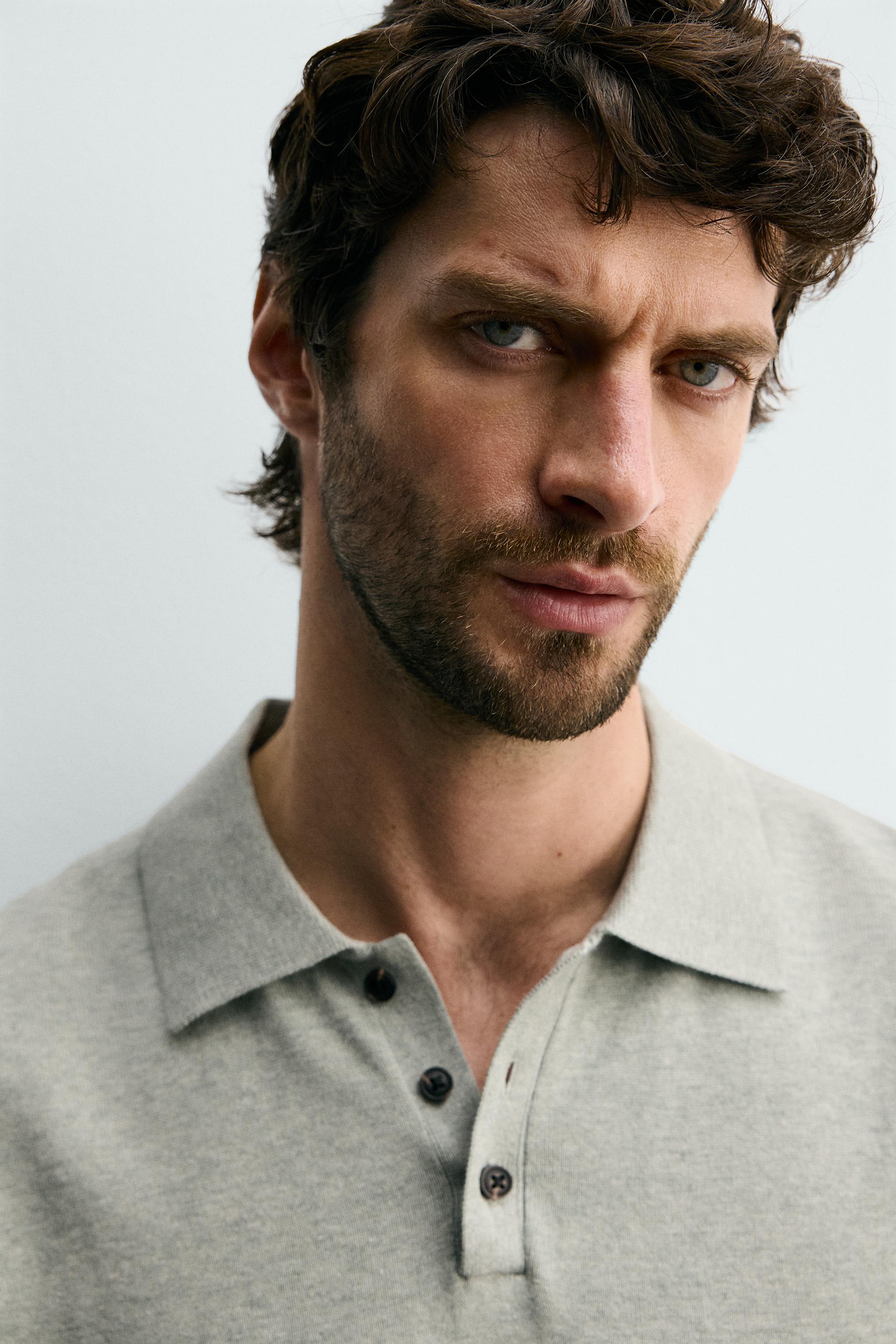 Zara DOKULU REGULAR FIT POLO T-SHIRT görsel 6