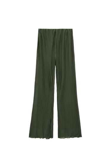 FLARED PLEATED TROUSERS
