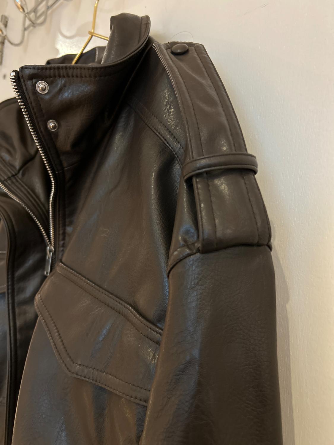 SHORT LEATHER EFFECT JACKET - Image 4