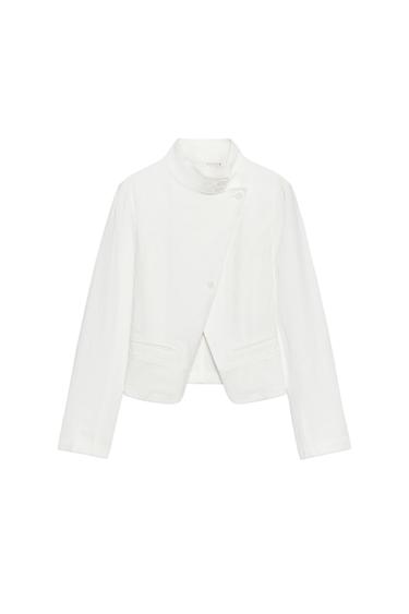 CHAMARRA CRUZADA RAMIO - Blanco de Zara