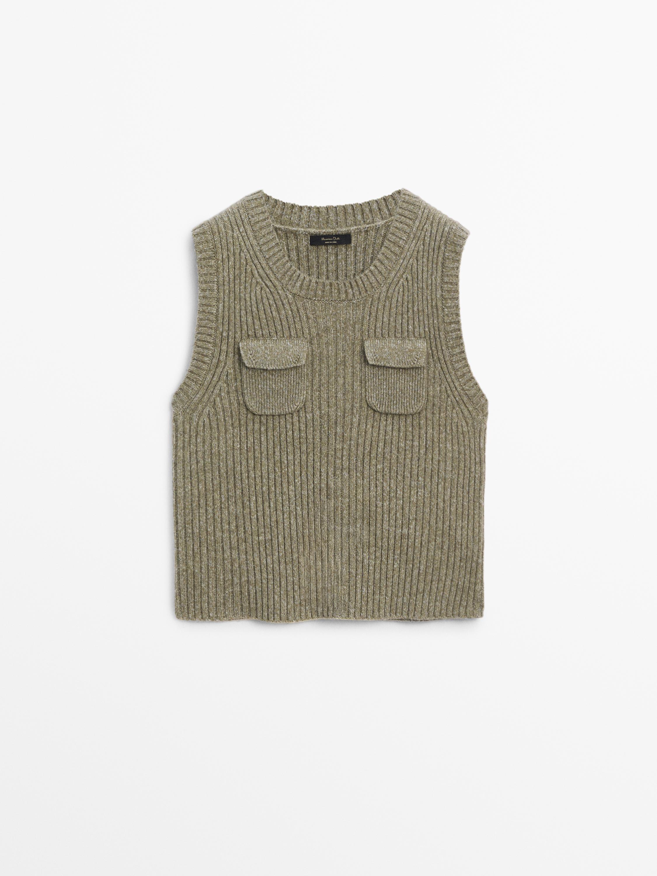 Outlets ZARA RIBBED KNIT VEST LIME GREEN