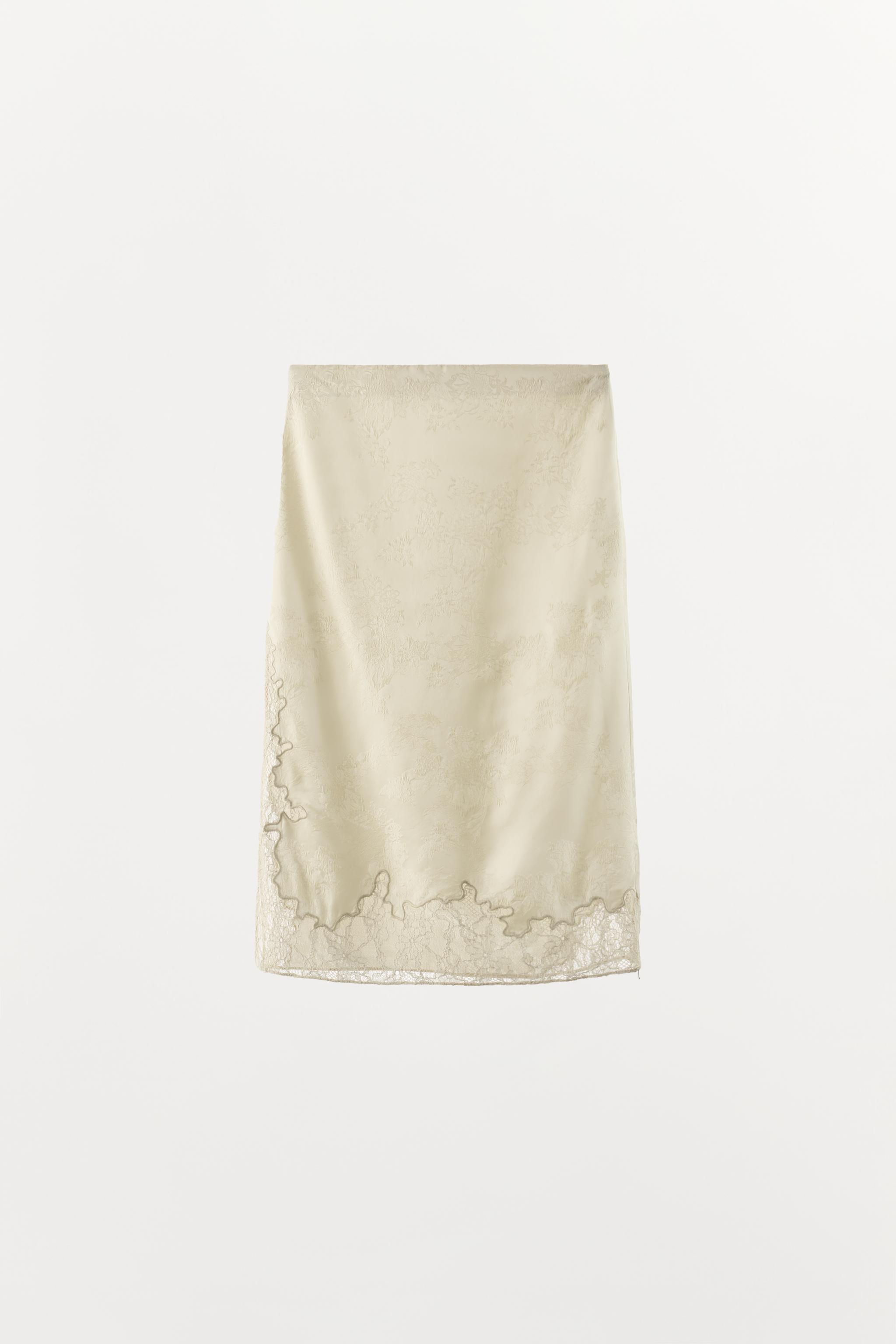 Женские юбки Zara LACE JACQUARD MIDI SKIRT — фото 4