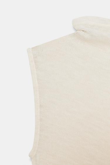 HAUT SANS MANCHES EN LAINE - Beige clair de Zara - Image 7