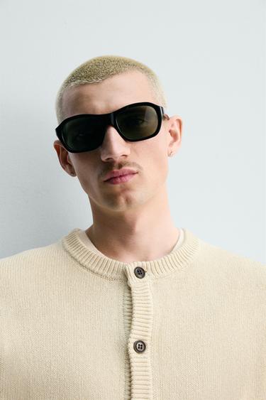 REGULAR FIT COTTON/LINEN CARDIGAN - Light beige by Zara - Image 4