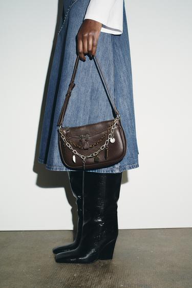 MINI CROSSBODY BAG WITH CHARM DETAIL - Brown by Zara - Image 2