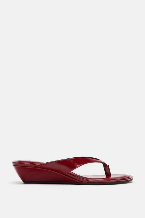 MINI WEDGE SANDALS - Red by Zara - Image 0