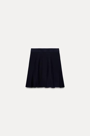 PLAIN KNIT MINI SKIRT - navy by Zara