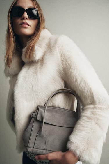 Zara NAHKKÄEKOTT MINI CITYBAG - Hall