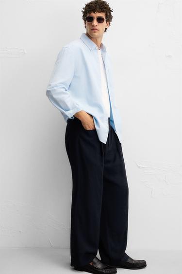 CHEMISE STRUCTURÉE OXFORD - Bleu ciel de Zara - Image 5