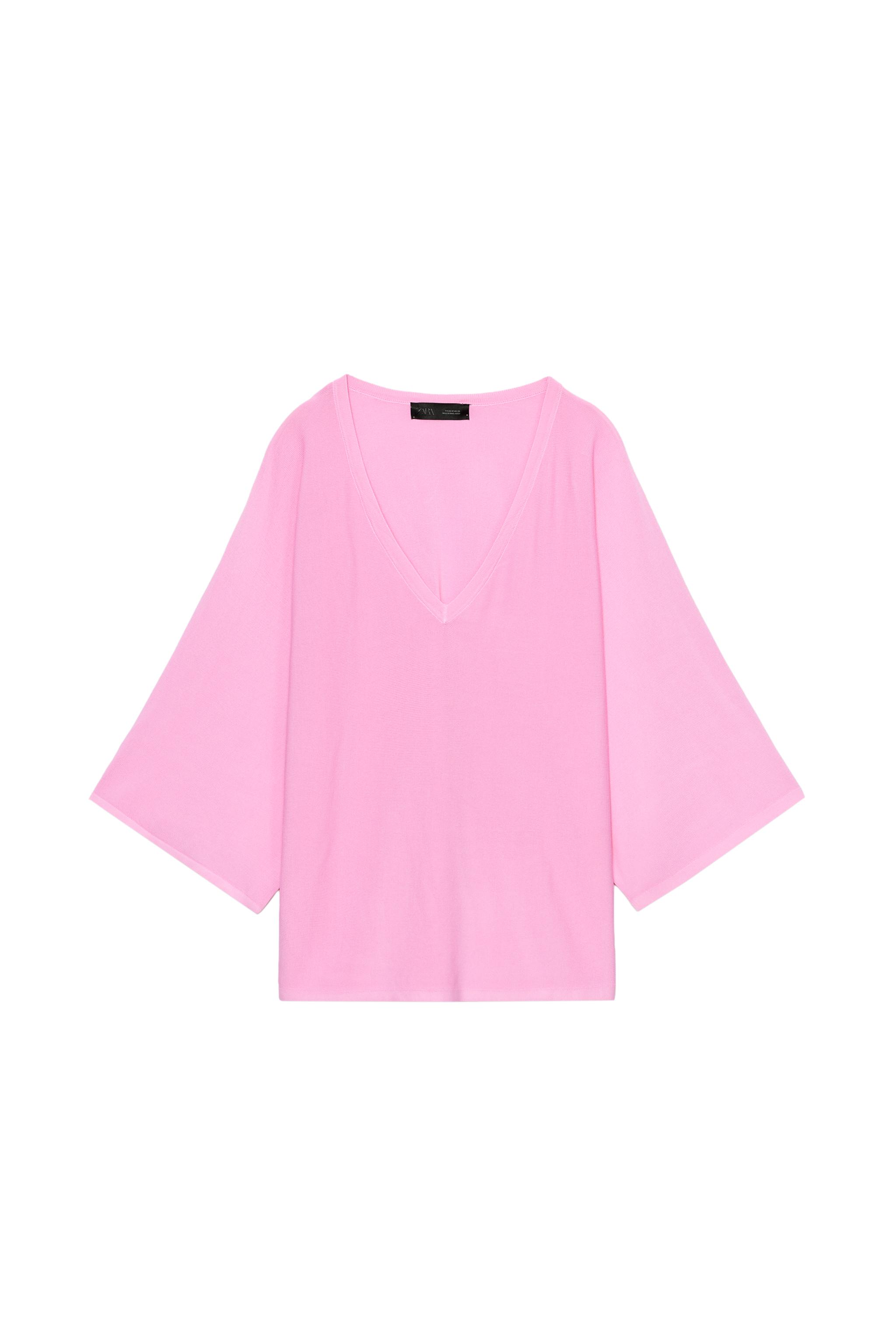 zara — MAGLIA FLUIDA SCOLLO A V