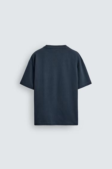 HEAVYWEIGHT REGULAR FIT T-SHIRT - navy by Zara