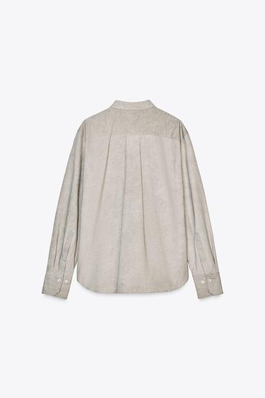 ZW COLLECTION SHIRT WITH POCKET - White / Grey by Zara - Image 2