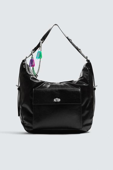 BOLSO HOMBRO CADENAS - Negro de Zara