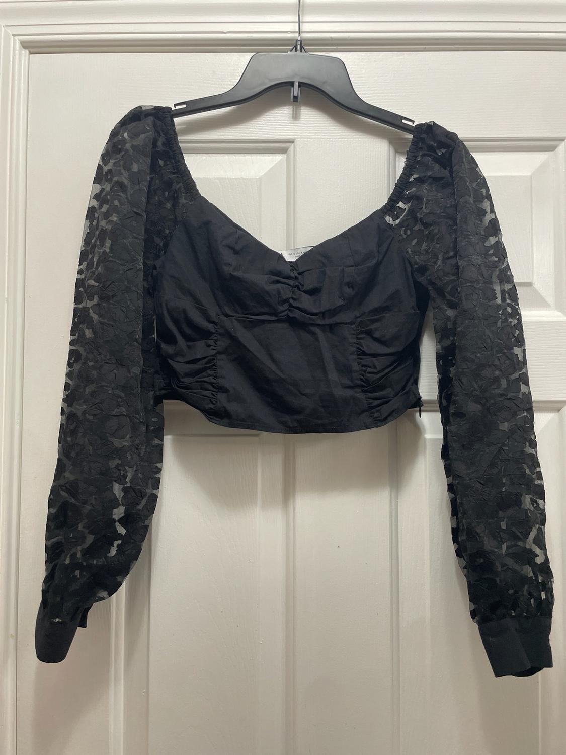CONTRASTING ORGANZA TOP - Image 3