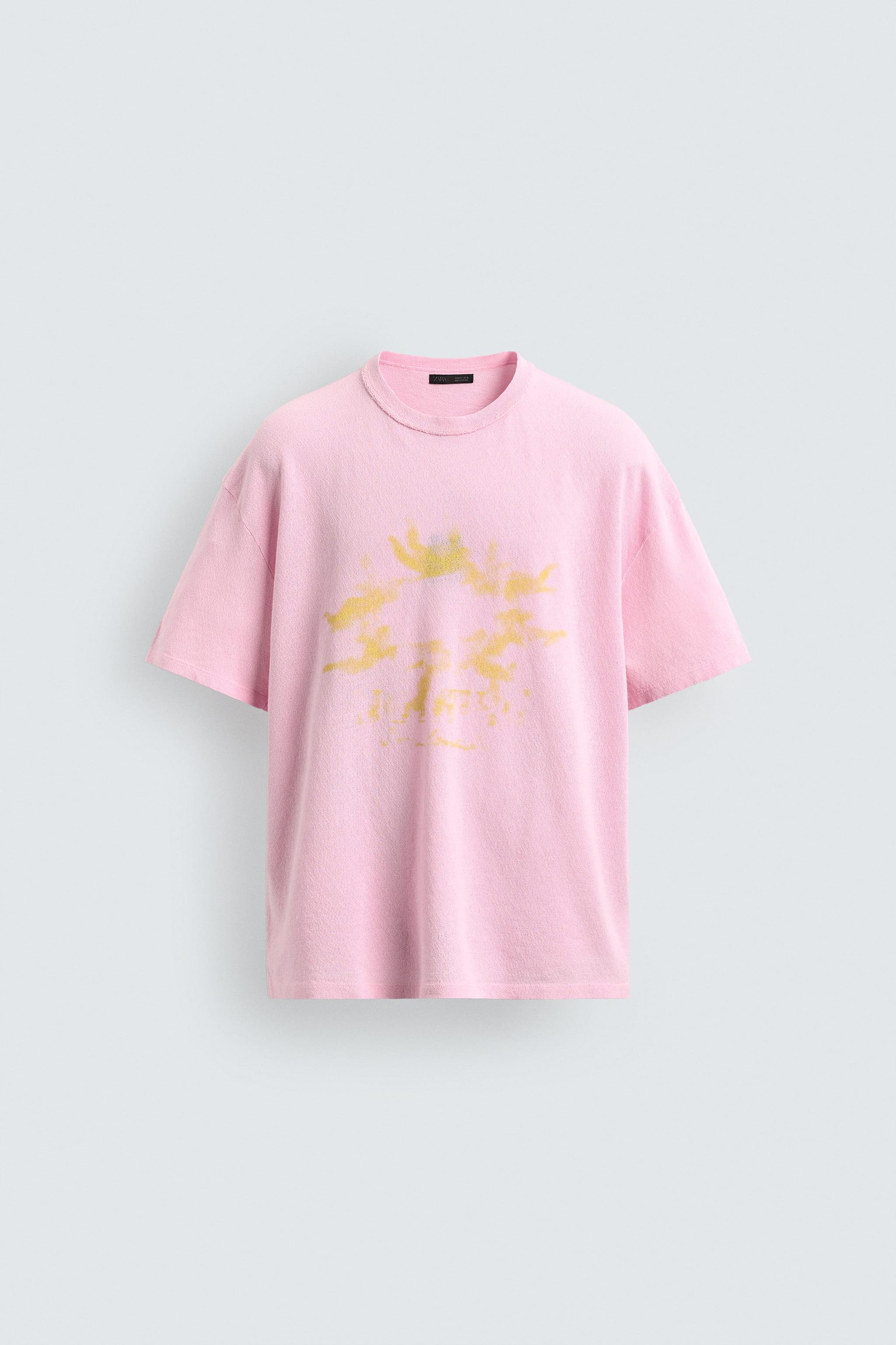 T-SHIRT EN MAILLE IMPRIMÉE CONTRASTE