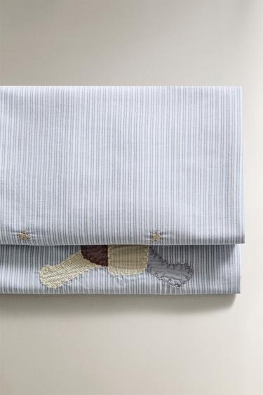 ENSEMBLE DRAPS MINILIT BÉBÉ COTON LAPIN - Bleu de Zara - Image 1