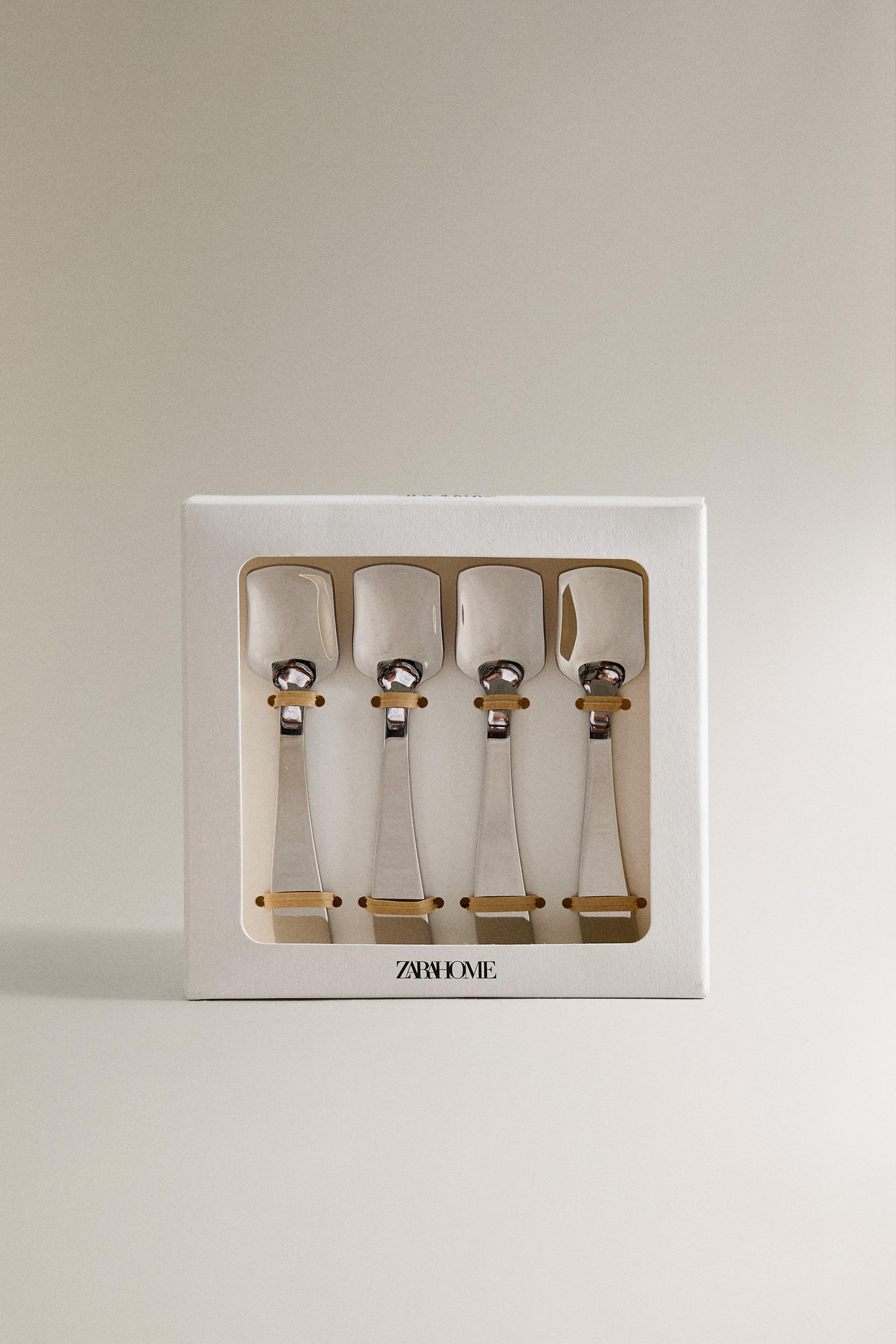 LOT CUILLÈRES À GLACE MANCHE COURBÉ (LOT DE 4)