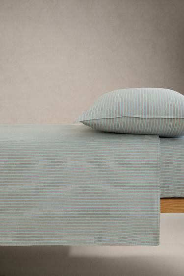 KIDS' STRIPED FLANNEL DUVET COVER - Blue by Zara - Image 2