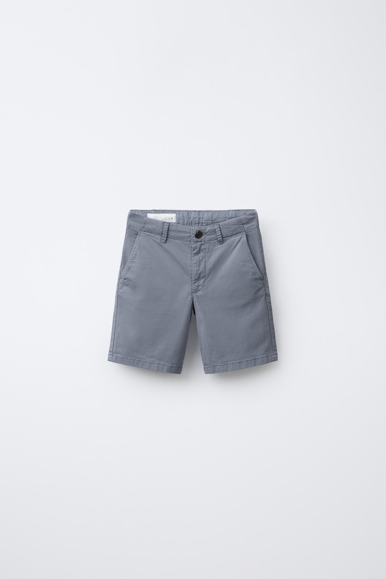 SLIM FIT CHINO SHORTS — Faded blue