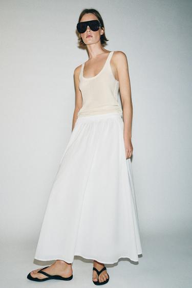 MITTELLANGER STUFENROCK - Weiß von Zara