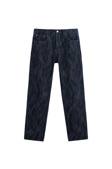 PRINTED STRAIGHT-LEG JEANS