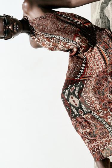 METALLIC THREAD PRINTED DRESS - Multicoloured by Zara - Image 7