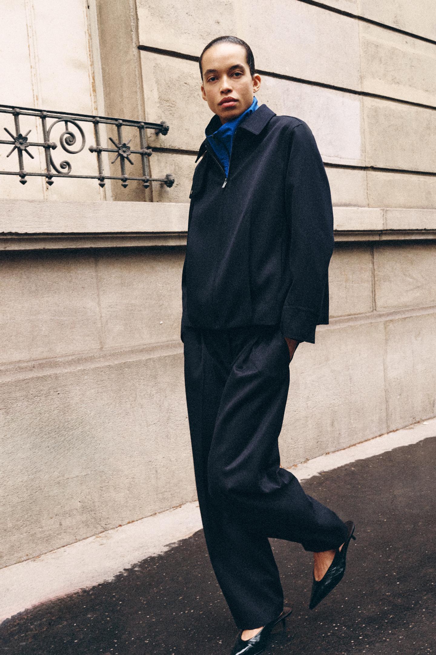 Женская куртка Zara Balloon Jacket ZW Collection, цвет: Тёмный тёмно-синий