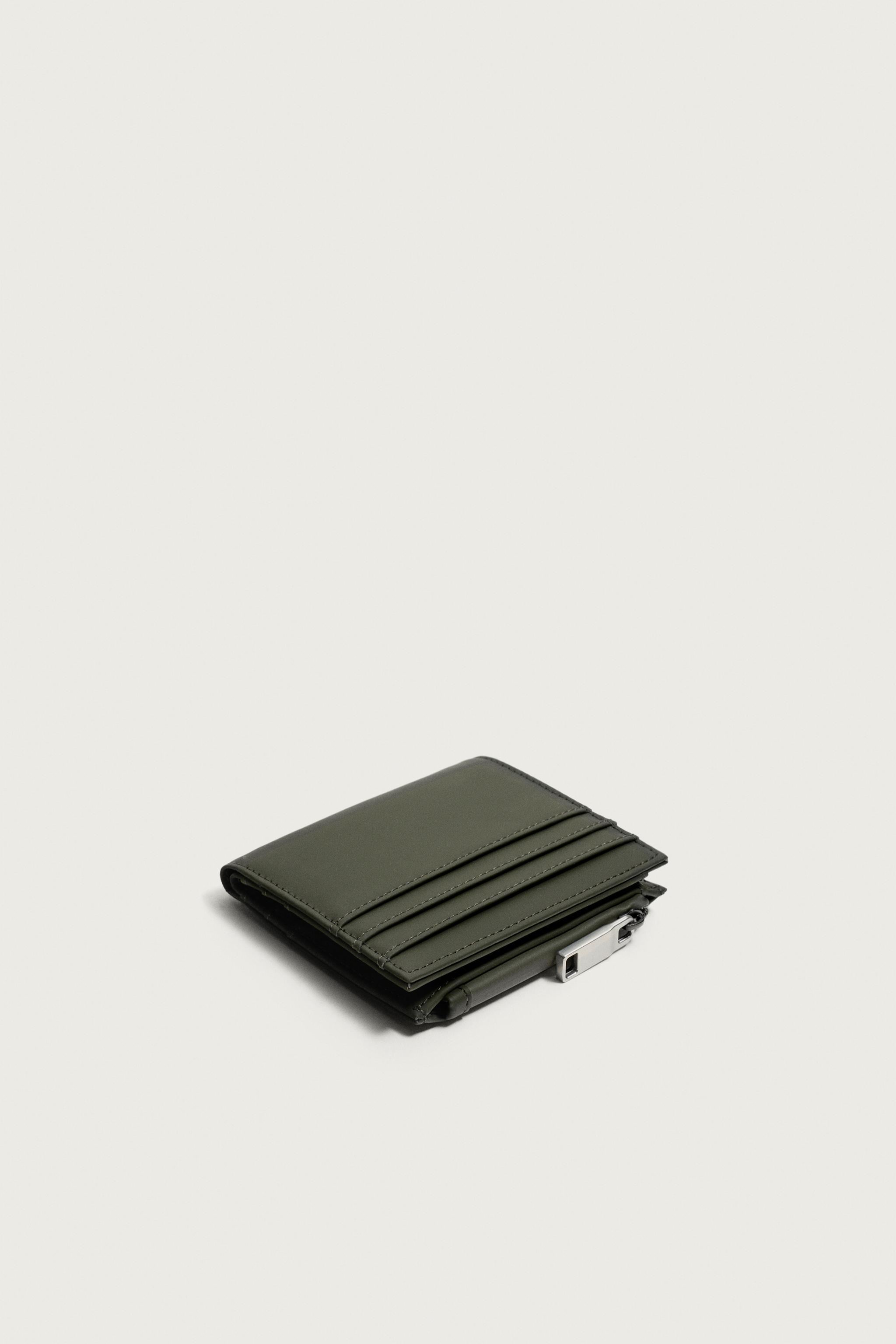 RUBBERIZED COIN PURSE WALLET — Khaki Green