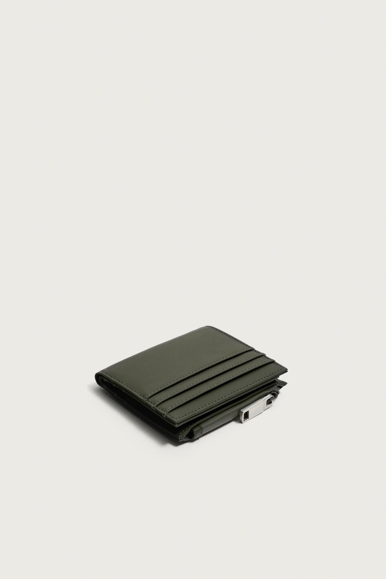 RUBBERIZED COIN PURSE WALLET — Khaki Green