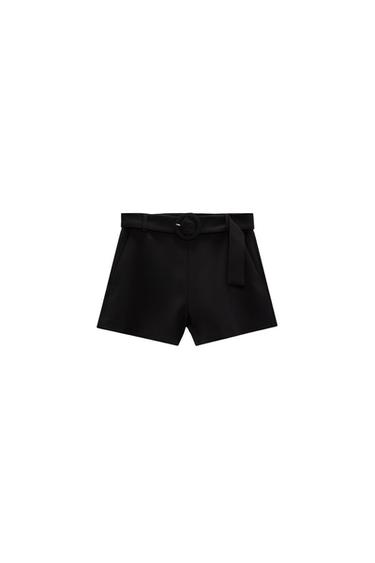 BELTED HIGH-WAIST SHORTS