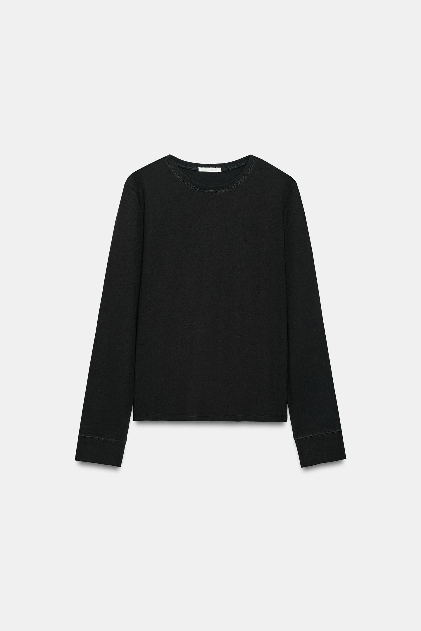 Женская футболка Zara Rustic Cotton, цвет: Чёрный — фото 5