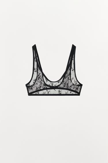 Zaras BRALETTE I SPETS - Svart